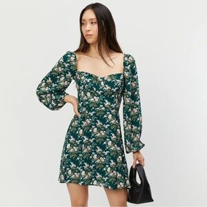 OAK + FORT Square Neck Dress in Seamoss Floral 🌸🌼 • Size S